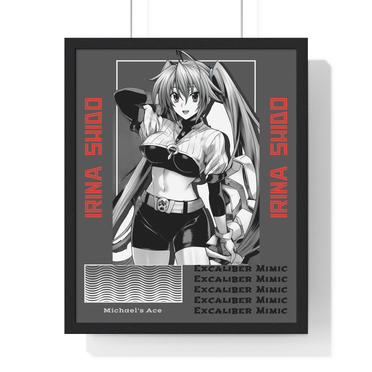 Irina Shido, Waifu Home Decoration, Anime Wall Art, High School DxD Fan Gift, Room Decor Print, Vertical Framed Poster