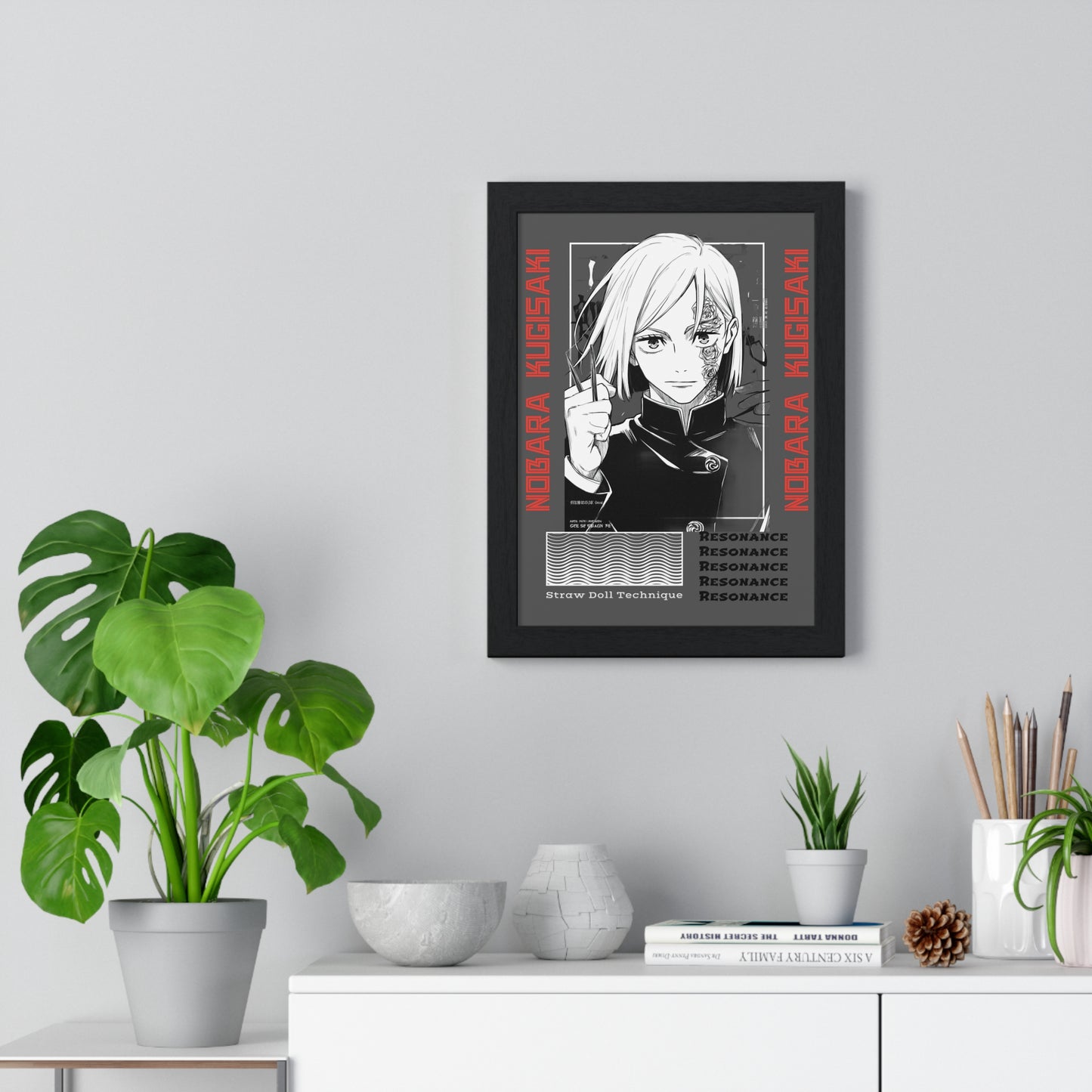 Nobara Kugisaki, Straw Doll Technique, Resonance, JJK Wall Art Print, Japanese Animation Room Decor, Anime Vertical Framed Poster,