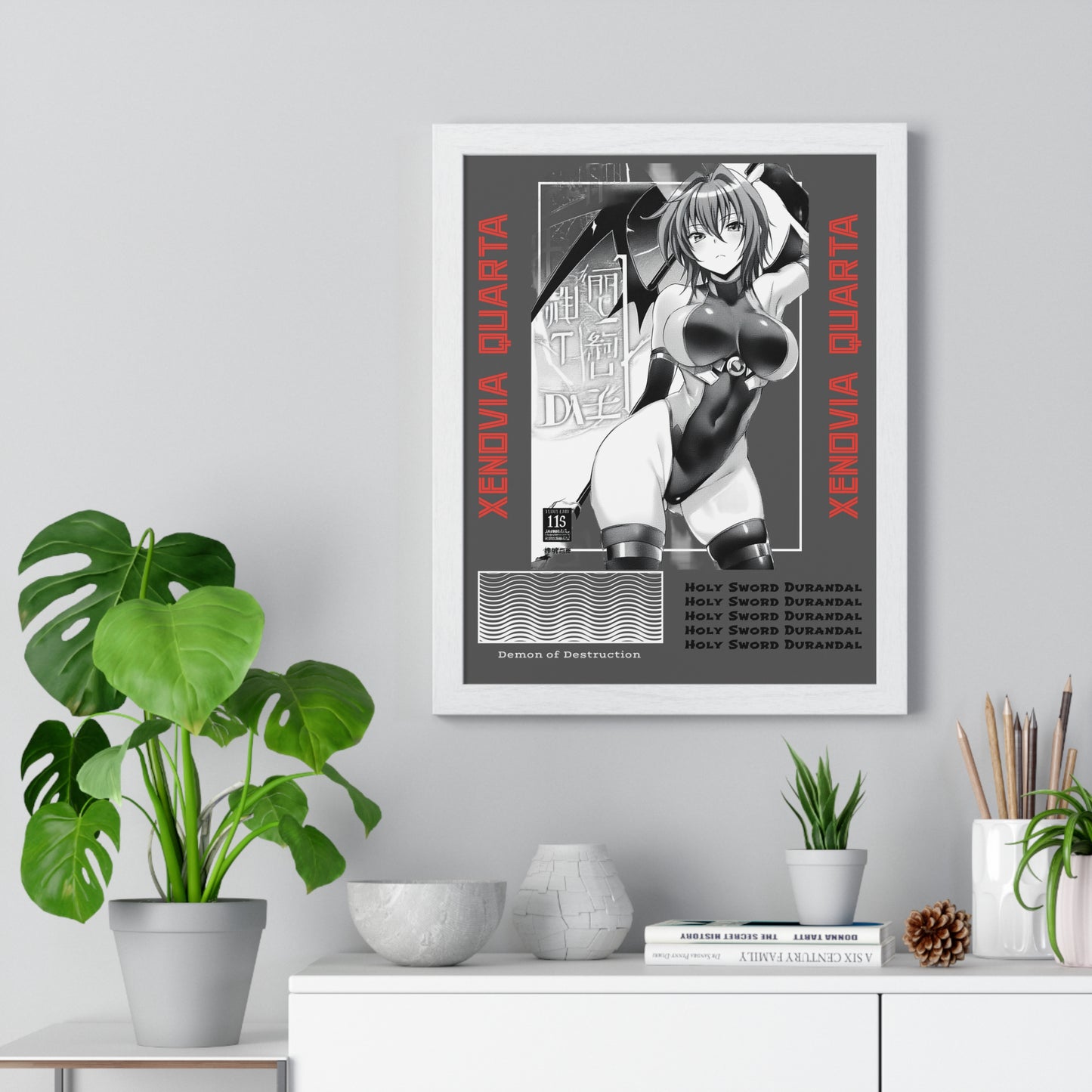 Waifu Wall Art Print, Xenovia Quarta Vertical Framed Poster, High School DxD Fan Decor, Anime Room Decor, Otaku Gift, Manga Wall Hanging