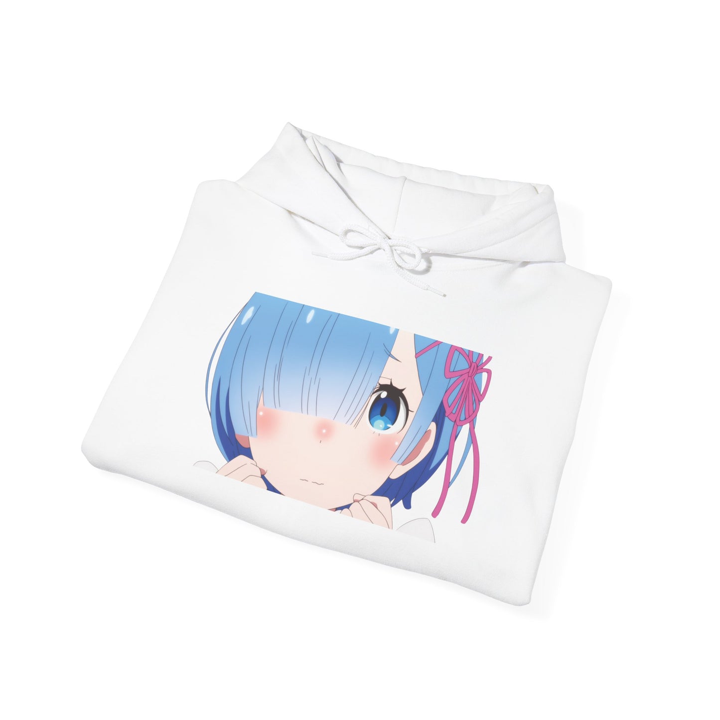 Rem Re:Zero Anime Cute Hoodie Sweatshirt, Kawaii Japanese Manga Pullover, Cosplay Gift for Him Her, Unisex Heavy Blend Jumper, Otaku