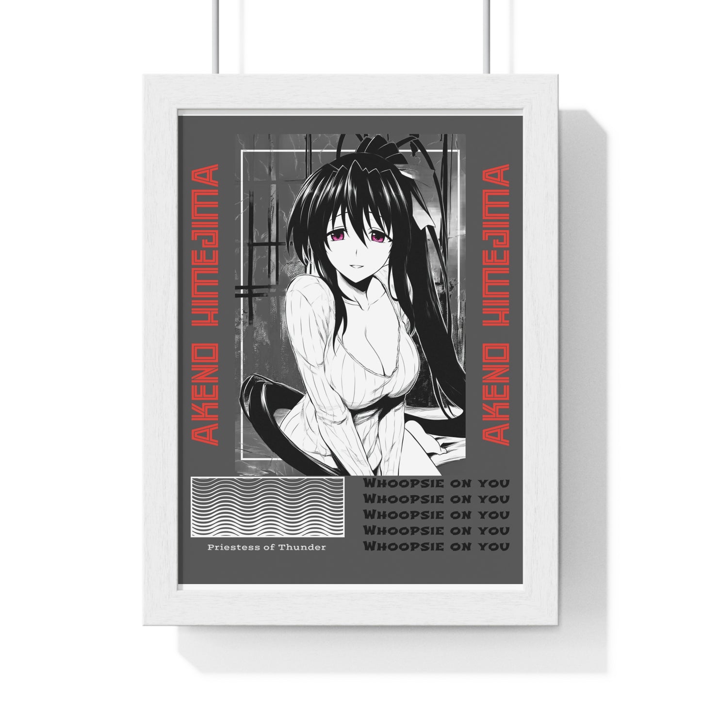 Akeno Himejima Vertical Wall Art, High School DxD Fan Gift, Framed Print, Manga Room Decor, Anime Lover Gift