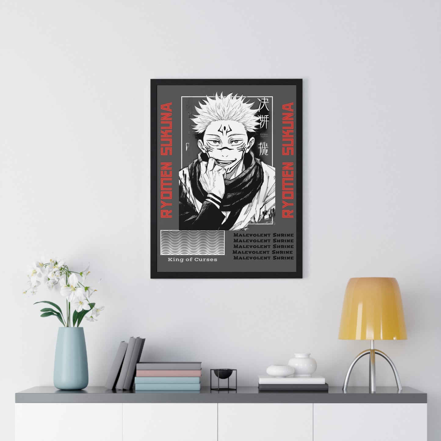 Ryomen Sukuna JJK Anime Poster, King of Curses Wall Art, Home Decor, Room Decoration, Anime Fan Gift, Manga Art, Framed Poster