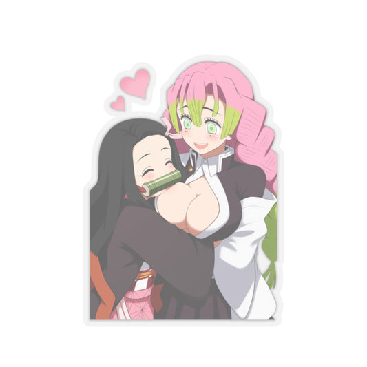 Pegatinas de amor de Nezuko y Mitsuri de Demon Slayer 